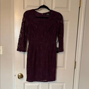 Lulu's Purple Sheath Dress with 3/4 Sleeves for Cocktail